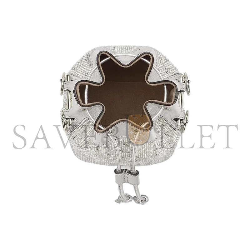 FENDI LEATHER BAG WITH CRYSTAL FF MOTIF IN WHITE 8BS010APKFF1JSU (18*12*10m)